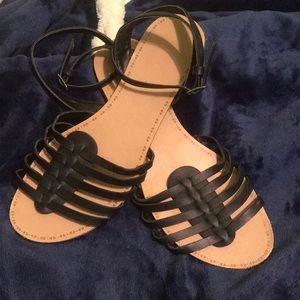 Black strap up sandals